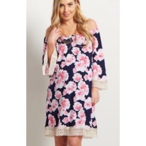 PINK BLUSH Off the Shoulder Floral Maternity Dress